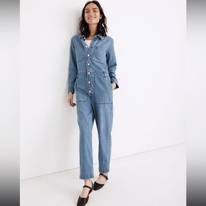 Madewell Denim Relaxed Coverall Jumpsuit in Glenroy Wash